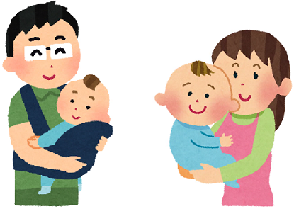 赤ちゃんとその保護者イラスト