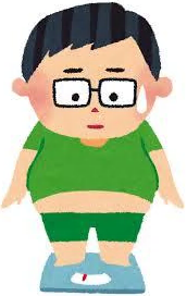 体重計にのっている人