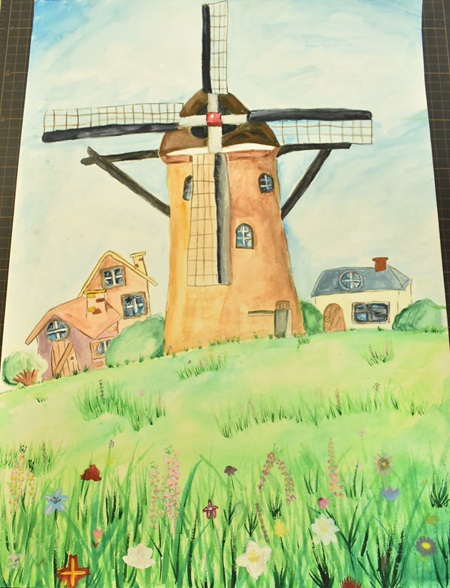 李　天心「夏の大風車」