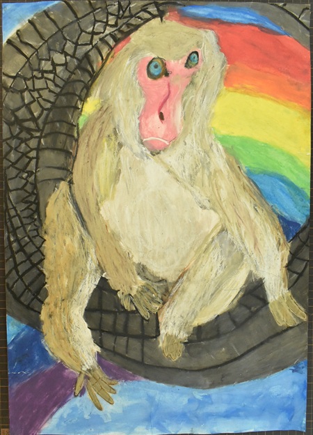 江島　幸佑「にじをみているおさるさん」