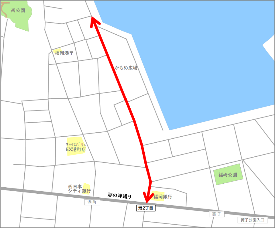 かもめ広場通りの認定箇所拡大図