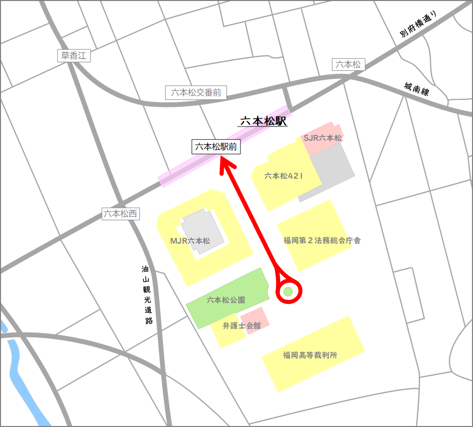 六本松青陵通りの認定箇所拡大図