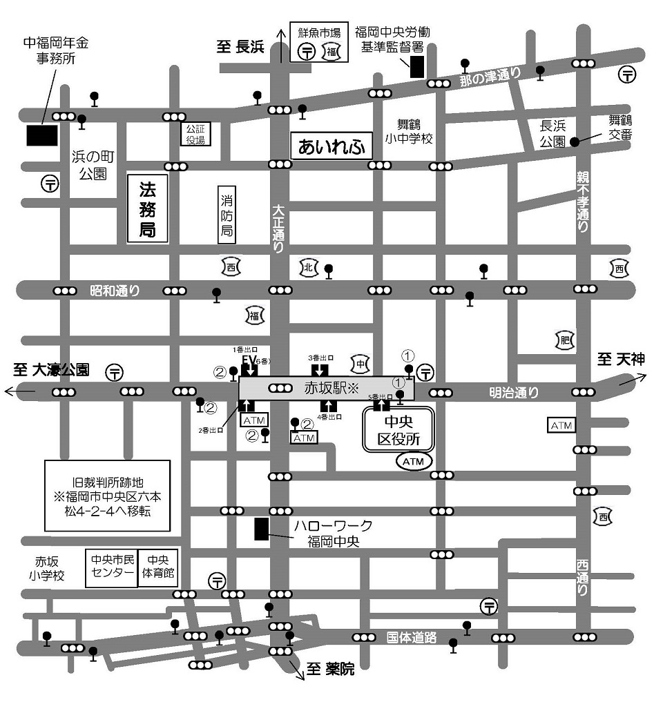 中央区役所周辺図