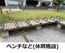 ベンチなどの写真