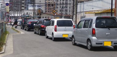雑餉隈(ざっしょのくま)3号踏切の様子