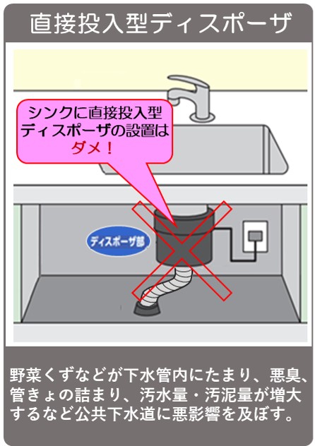 直接投入型ディスポーザの設置禁止