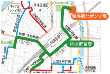 貯留管埋設地域の地図
