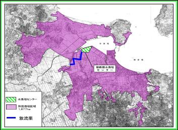 新西部水処理センター位置図の拡大画像