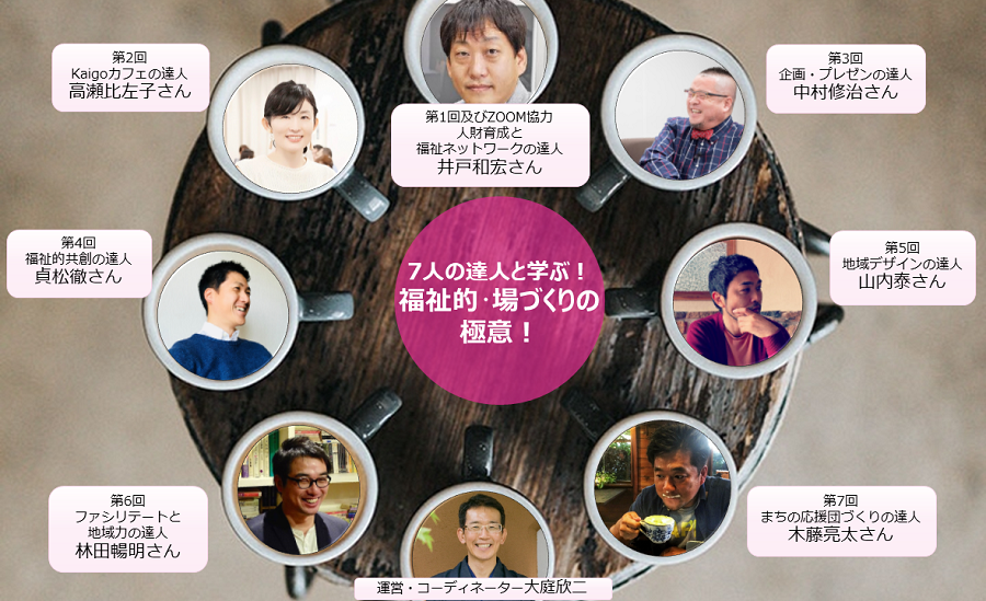 地域の場づくりセミナー　「7人の達人と学ぶ！福祉的・場づくりの極意！」のイメージ画像