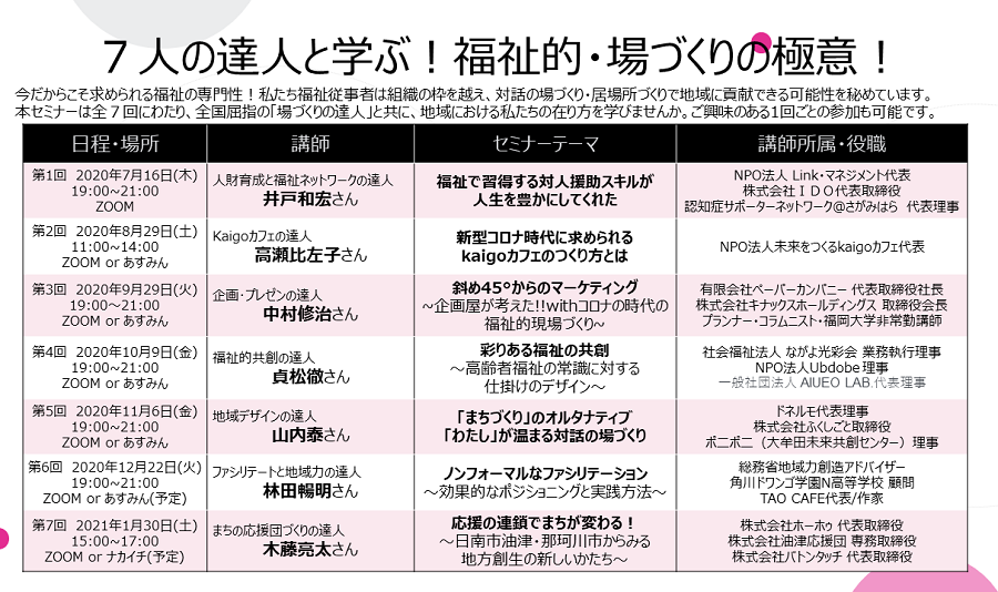 セミナー詳細の一覧画像。下記にテキストで表示。