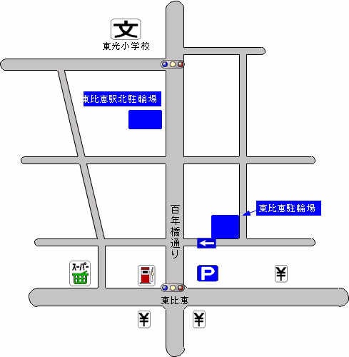 東比恵自転車駐輪場案内図の画像