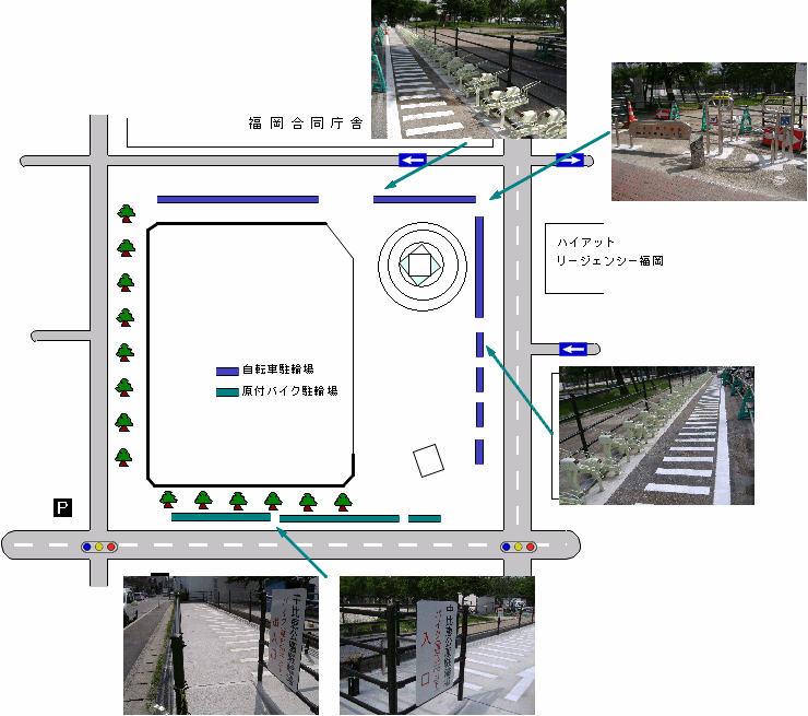中比恵公園駐輪場マップの画像