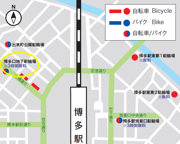 博多口地下駐輪場の画像