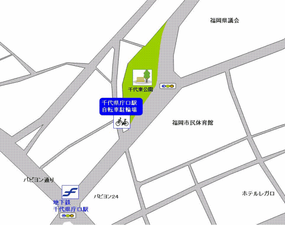 千代県庁口駅駐輪場の地図画像