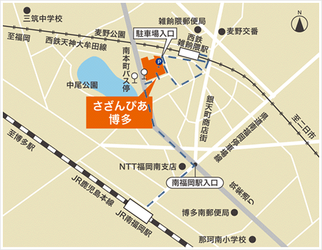 さざんぴあ博多アクセス地図