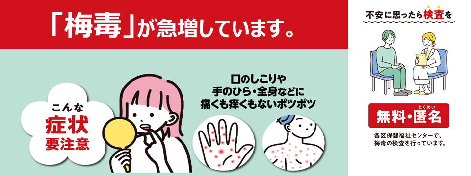 梅毒が急増しています。