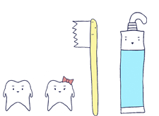 歯ブラシや歯みがき粉のイラスト