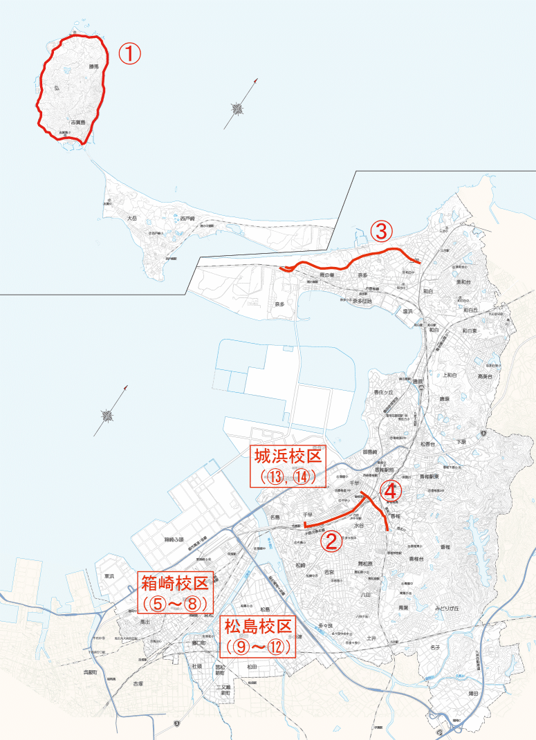 東区道路愛称位置図の画像