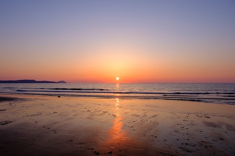 奈多海岸の夕陽　４枚目
