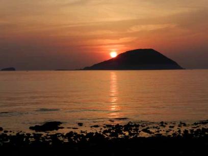 志賀島の夕日の様子２