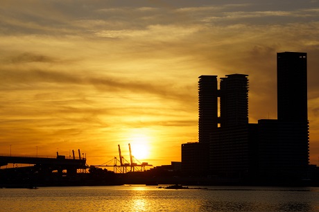 アイランドシティの夕日の写真１