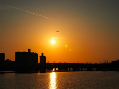 名島の夕日