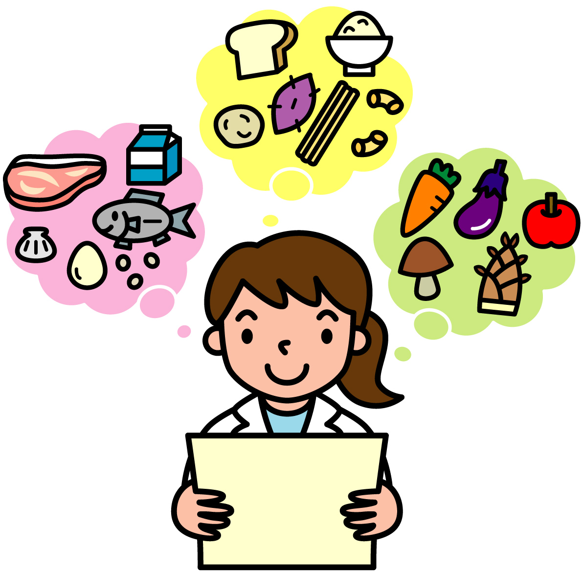 食材と栄養士のイラスト