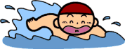 プールで泳ぐイラスト