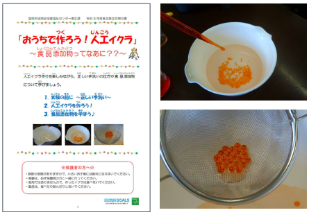 テキスト表紙と人工イクラの画像