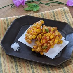 とうもろこしのかき揚げの写真