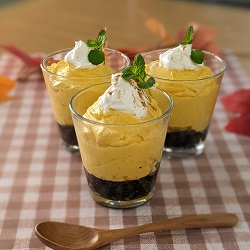 かぼちゃのレアチーズケーキの写真