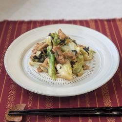 豚とキャベツの高菜炒め　画像