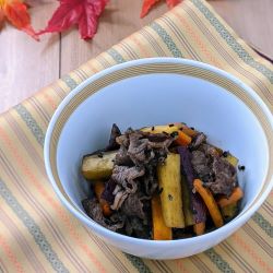 牛肉とさつま芋のきんぴらの写真