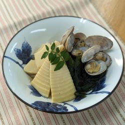 あさりのレンジ若竹煮の写真