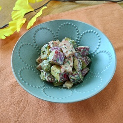 さつま芋とベーコンのホットサラダの写真