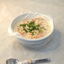 湯煎鮭みそ雑炊