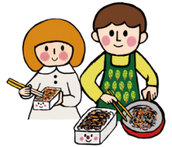 料理をしているイラスト