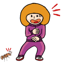 蟻に驚く人のイラスト