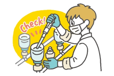 男性が水の検査をしている様子のイラスト