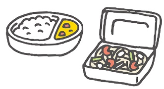 カレーライスと焼きそばのイラスト