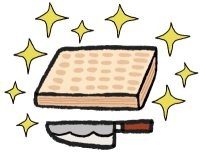 清潔なまな板と包丁のイラスト