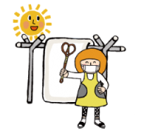 布団を干すイラスト