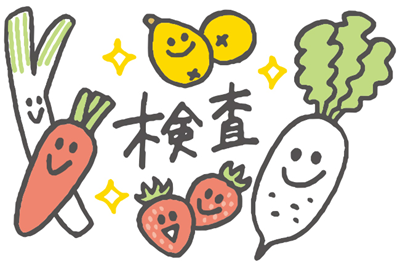 さまざまな野菜を検査