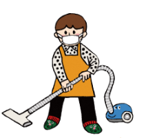 掃除機がけをするイラスト