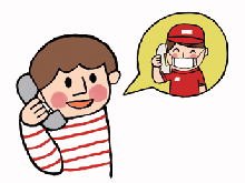 電話注文しているイラスト