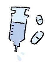 注射と薬のイラスト