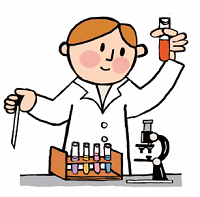 実験しているイラスト