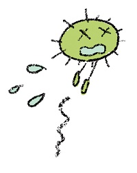 カビが嫌がっているイラスト