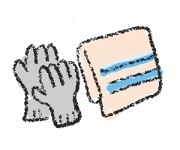 手袋とタオルのイラスト