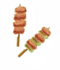 焼き鳥のイラスト